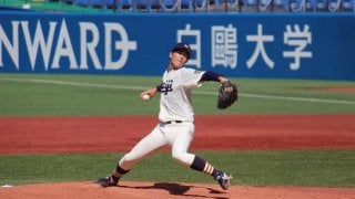明大が森下暢仁の初完投、越智達矢の決勝弾で勝ち点獲得！立大は春連覇ならず【東京六大学野球】