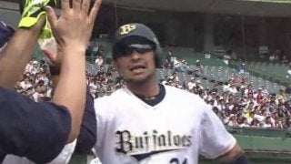 オリックス宮崎が今季2号の初回先頭打者本塁打　「二塁まで全力で走りました」