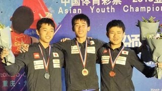 アジアユース選手権2018が開幕。ボルダリングユースBで日本男子表彰台独占、女子でも金