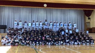【女子プロ野球】ディオーネ御山、母校で「夢授業」を開催「野球の魅力を伝えられたかな」