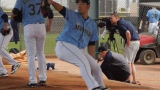 【MLB】菊池雄星が初ブルペン、MLB公式も注目　トップ記事で紹介「順応している」