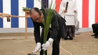 ソフトバンクが「エンターテイメントビル」地鎮祭　王会長、後藤社長らが参加