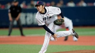 侍ジャパン先発原樹理は2回1安打無失点の好投　遊撃吉川が美技で盛り立てる