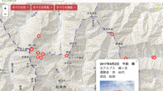 ヤマレコ、過去の遭難情報を確認できる山岳遭難マップ公開…長野県警察と協力