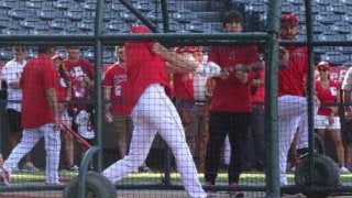 【MLB】65打席本塁打なしの大谷翔平が豪快フリー打撃　26スイングで9本の柵越え