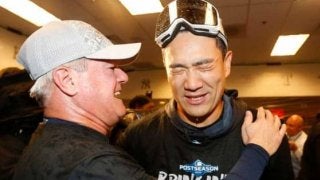 【MLB 地区S】びしょ濡れで目は真っ赤…田中将大が充実の美酒、世界一へ「凄くいい流れ」