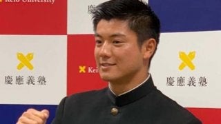 【ドラフト】楽天から3位指名の慶大・津留崎、サプライズ指名に涙「こんなに早く呼ばれるとは…」