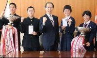晴れ舞台で健闘誓う　春高バレー福島代表、相馬と郡山女大付が知事表敬