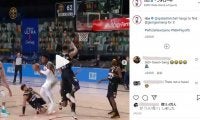 空中で180度クルッ！　驚異の“ノールック回転パス”は「ボディバランスが凄い」【NBAバズ動画解剖】