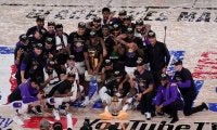 「NBAとディズニーが1枚の写真に…」　シンデレラ城のレイカーズV祝福に米反響