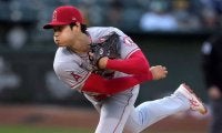 【MLB】大谷翔平、158キロ直球の三振併殺に雄叫び　内角球に打者激昂も力でねじ伏せる