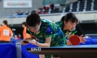 張本・小塩組、大学生ペアに勝利　カットダブルスも4回戦へ＜全日本卓球2022女子複3回戦＞