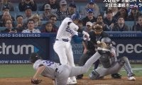 衝撃の打球音！ 大谷翔平、フルスイングで“異変”が起きた…！？ 相手ピッチャーが思わずビビった瞬間 「少し低かったらスタンドいった」「化け物だな」