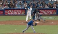 あわや大惨事… 大谷翔平、“高速打球”に「ドン引き」 相手投手に直撃未遂で「速さおかしい」「マウンド破壊しそう」