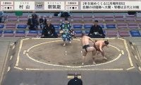 力士が「とっ、飛んだ！」衝撃音に館内悲鳴…土俵下に落下するアクシデントも「身体能力すごい」一転称賛の声