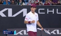 アリーナが揺れた！錦織圭、“超絶リターンエース”に場内大歓声 世界11位も呆然「体勢崩しながら…やばい」驚異の瞬間