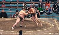 イケメン“細マッチョ”力士に館内どよめき 体重“2倍超”の巨漢をぶん投げる