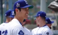 大谷翔平、背番号42で登場　「B」帽子着用…ジャッキー・ロビンソンデー開催