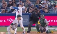 ドジャース、本拠地で大敗… 9回にロハスが“大谷のグラブ”でマウンドへ　大谷翔平は3打数無安打で連続安打記録が「9」でストップ