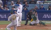 大谷翔平、“野手投手”にフルスイングで「腰が」心配の声　96キロ遅球に球場どよめき…ピッチャー投げるたび後方へ「初めて見た」解説者爆笑