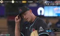 「スワローズの時代のもの？」大谷翔平と対戦した元・燕の守護神 胸元にチラ見えする“カタカナ”が話題「嬉しいね」「かわいい」
