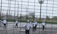 愛知招待試合は雨のため中断