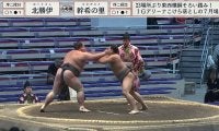 巨漢力士、形勢逆転の強烈“ビンタ” 張られた力士は「ひゃっ！」声をあげて土俵の外へ