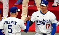 隣の大谷翔平が好きすぎるフリーマン「史上最高ねえ…」　“チラチラ”止まらず「フフフ」