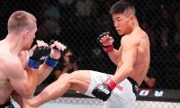 【UFC】中村倫也、三日月蹴りからの追撃で“62秒”KO勝ち　堀口恭司も愛弟子の勝利にガッツポーズで咆哮「思いっきり刺さってる……」