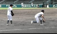 済美　甲子園練習に臨む　憧れの場所で土の感触や球筋を確認