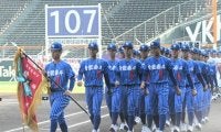 青藍泰斗、笑顔で入場行進練習　開会式リハ、夏の甲子園は5日開幕