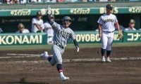 高校初の柵越えが甲子園第1号本塁打に　仙台育英の原亜佑久選手