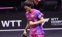 戸上隼輔、日本勢16強一番乗りに「プレッシャーを感じていた」　上位進出へは「100％の力を出さないと勝てない」【WTTチャンピオンズ横浜】