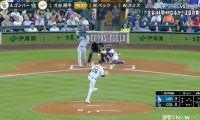 大谷翔平、186キロ弾丸ライナーに相手野手“ガックリ”…まさかの打球に意気消沈のリアクション