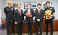 バスケ・バンビシャス奈良が奈良市長訪問　プレーオフ進出に意気込み