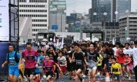 銀座の旧高速道路で世界陸上の前夜祭　親子ら駆け抜け、選手へエール