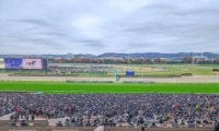 東京競馬場で凱旋門賞のパブリックビューイング 場内では各種イベントも