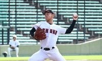 力投実らず無念の押し出し　「4強の壁」破れず　関商工・小川投手