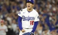 ドジャース地区S進出決定　山本由伸が7回途中2失点9奪三振で勝ち投手　9回に佐々木朗希がリリーフで3人締め