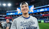 突如登場したデコピン　MLB公式でも異例の待遇…2年連続の“世界一”を祝福