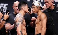 【ＵＦＣ】平良達郎「明日楽しみ。やるだけ」７日対決の元王者モレノと計量後フェースオフで火花