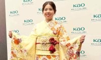 山下美夢有、振り袖姿で登場「世界ＮＯ１になることを目標に挑戦し続ける」　海外メジャー優勝祝賀会