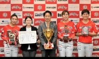 女子野球サンブレイズがV報告　「来季は若返り、今年以上の結果を」
