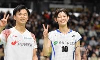 渡辺・田口組が混合ダブルスＶ　ペア本格始動から１年３カ月で日本一に　田口「次は世界一を目指したい」