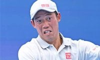  錦織圭 開幕戦の会場で練習 