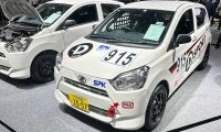 SPK、市販予定の「ミライース tuned by D-SPORT Racing」（5MTターボ仕様）をダイハツブースに展示