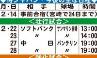 侍ジャパン・今後の主な日程／一覧