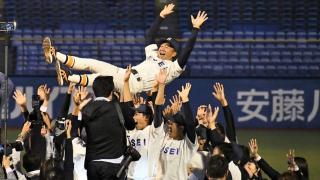 祝！リーグ戦優勝！！『結束』と粘りで今季の接戦を勝ち抜き、最後は早大の劇的な逆転勝利で12季ぶり45回目の優勝を決めた！