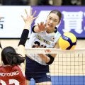 【バレー】日本女子、第１セット先取！Ａ代表初スタメンの秋本美空がスパイク決めて沸かせる