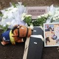 リバティアイランドの墓碑設置記念セレモニー ノーザンホースパークで行われる